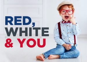 red white and blue eyeglasses